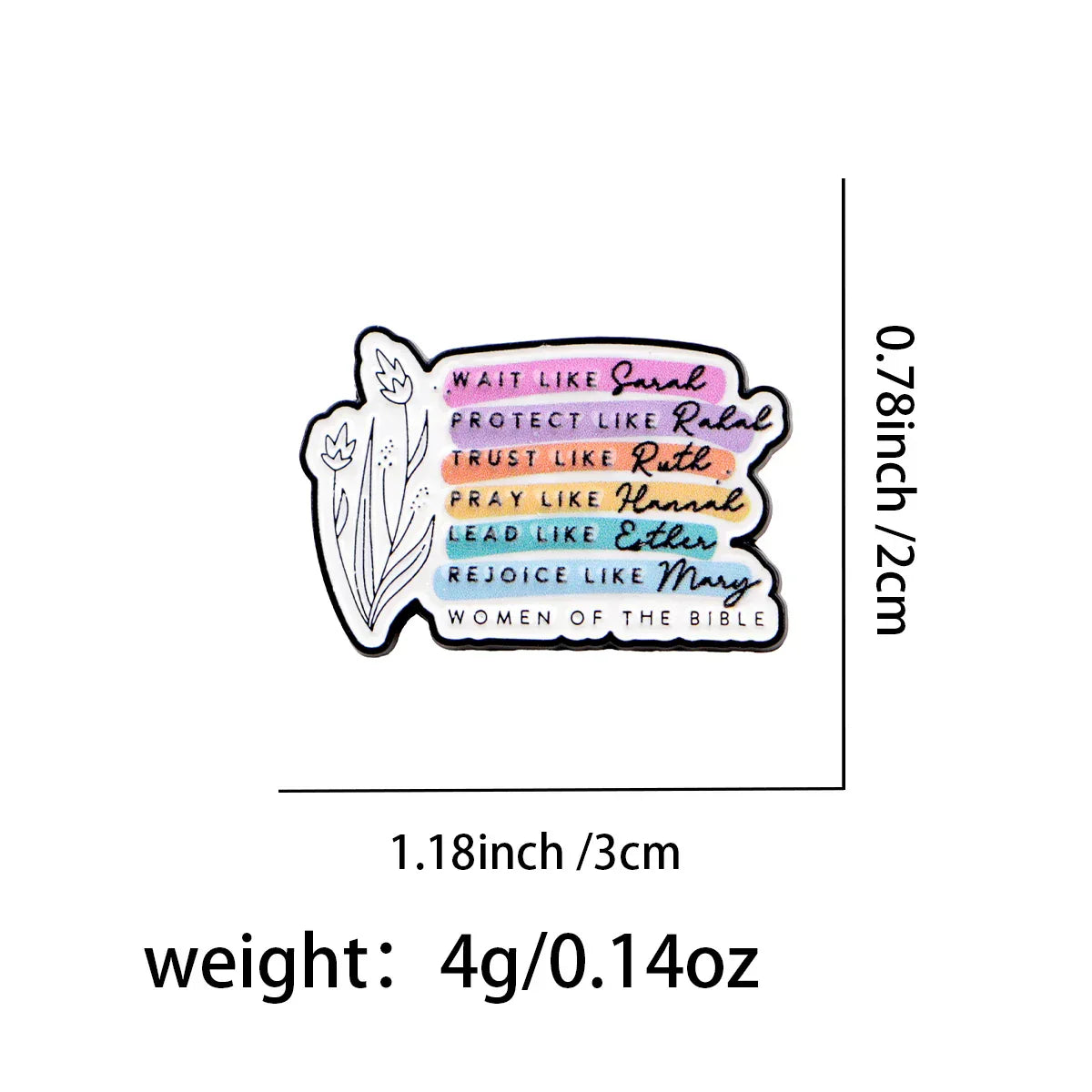 Christian Quotes Enamel Pin Flowers Brooch Pines Lapel Pins Badge on Backpack Clothing Accessories Fashion Jewelry
