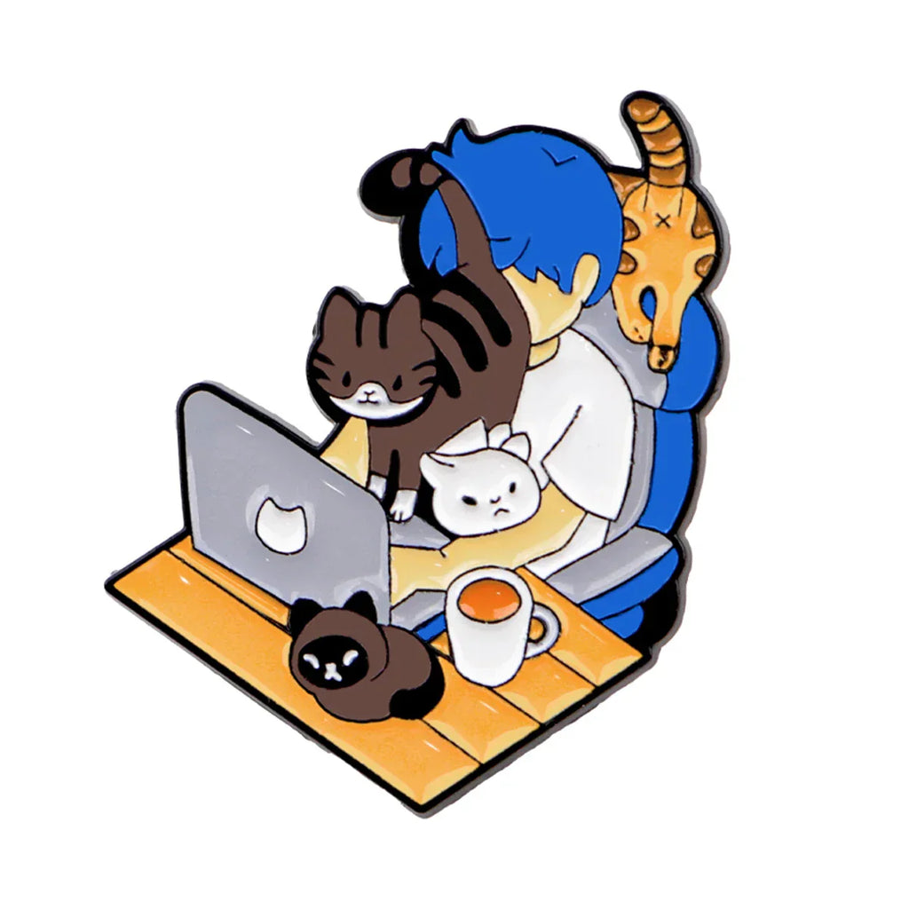 Work Cats Enamel Pin Cute Brooch Pines Lapel Pins Badge on Backpack Clothing Accessories Animal Jewelry Cat Lover Gifts