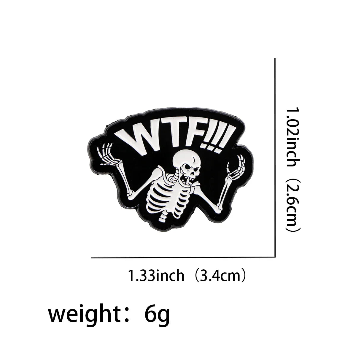 WTF Skeleton Enamel Pin 1