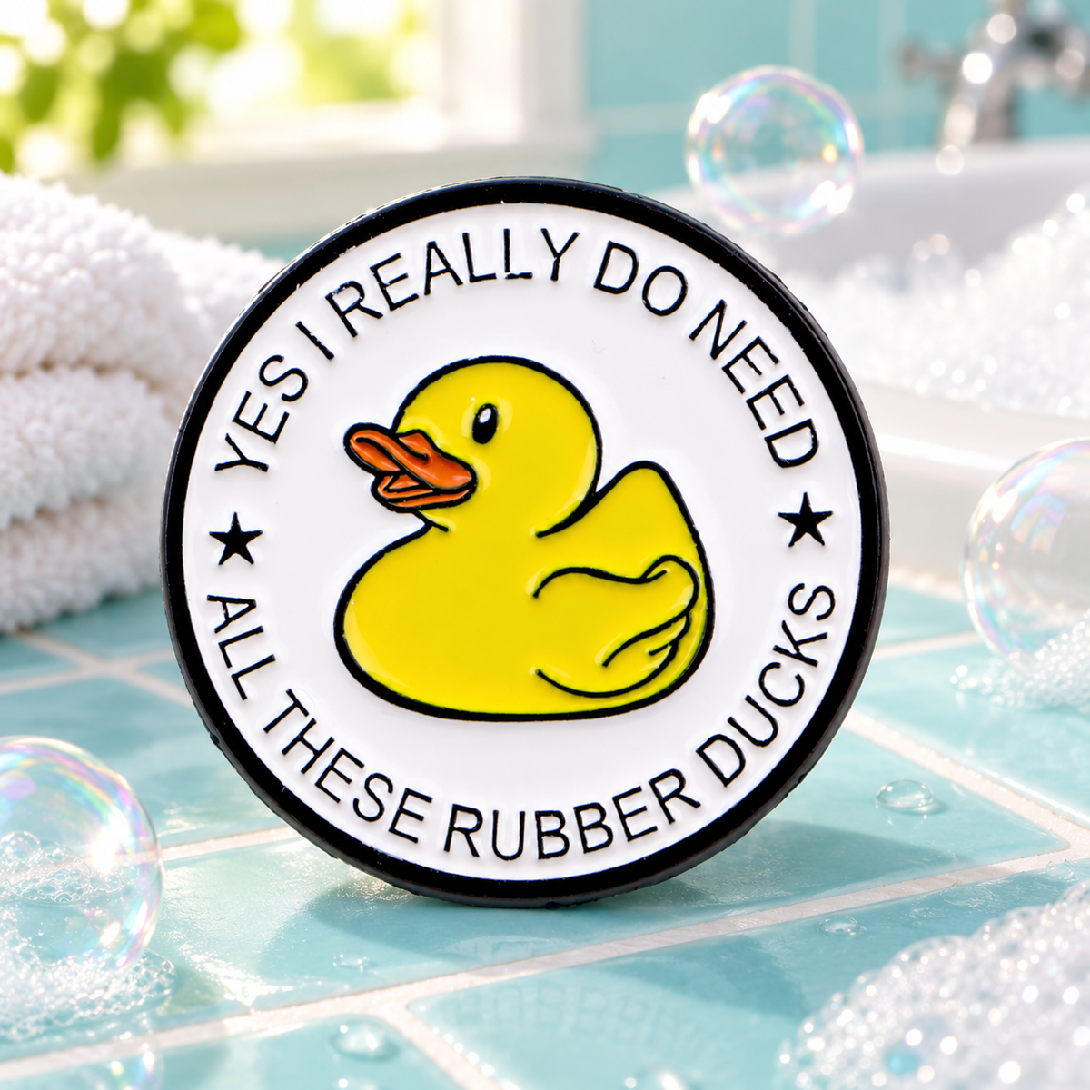 Yes I Really Do Need All These Rubber Ducks Pin in a playful bathroom scene
