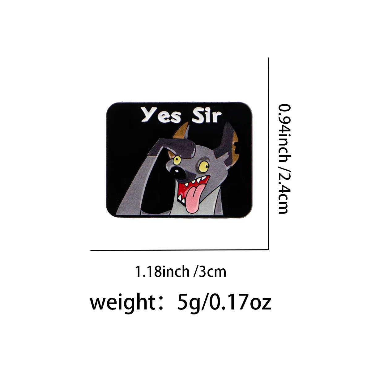 ’Yes Sir’ Enamel Pin Funny Animal Brooch Pines Lapel Pins Badge on Backpack Clothing Accessories Fashion Jewelry