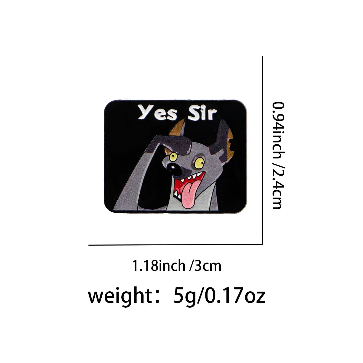’Yes Sir’ Enamel Pin Funny Animal Brooch Pines Lapel Pins Badge on Backpack Clothing Accessories Fashion Jewelry