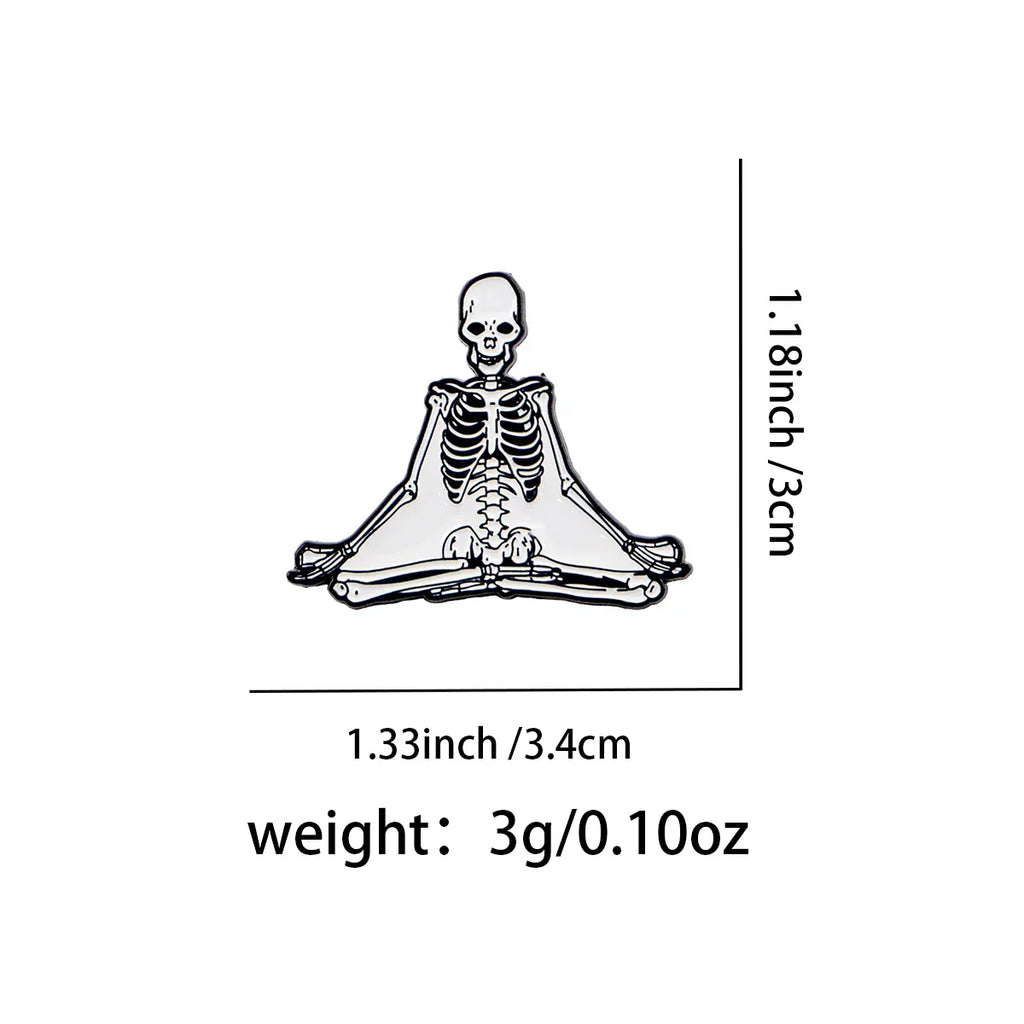 Funny Skeleton Yoga Enamel Pin Vintage Brooch Pines Lapel Pins Badge Clothing Accessories Fashion Jewelry Yoga Teacher