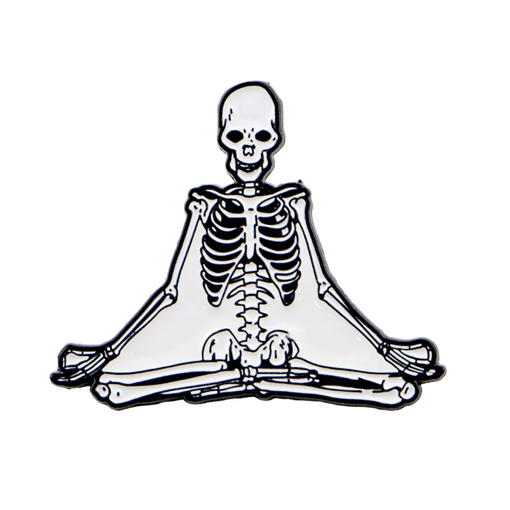 Funny Skeleton Yoga Enamel Pin Vintage Brooch Pines Lapel Pins Badge Clothing Accessories Fashion Jewelry Yoga Teacher