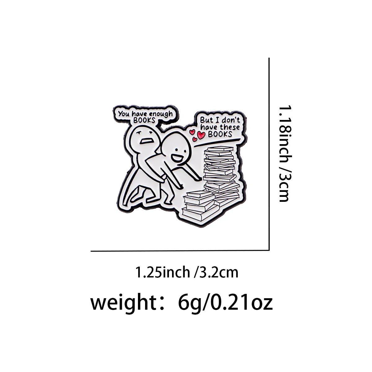 you have enough books Enamel Pin Lapel Pins for Backpacks Bookworm Brooches for Women Fashion Jewelry Accessories