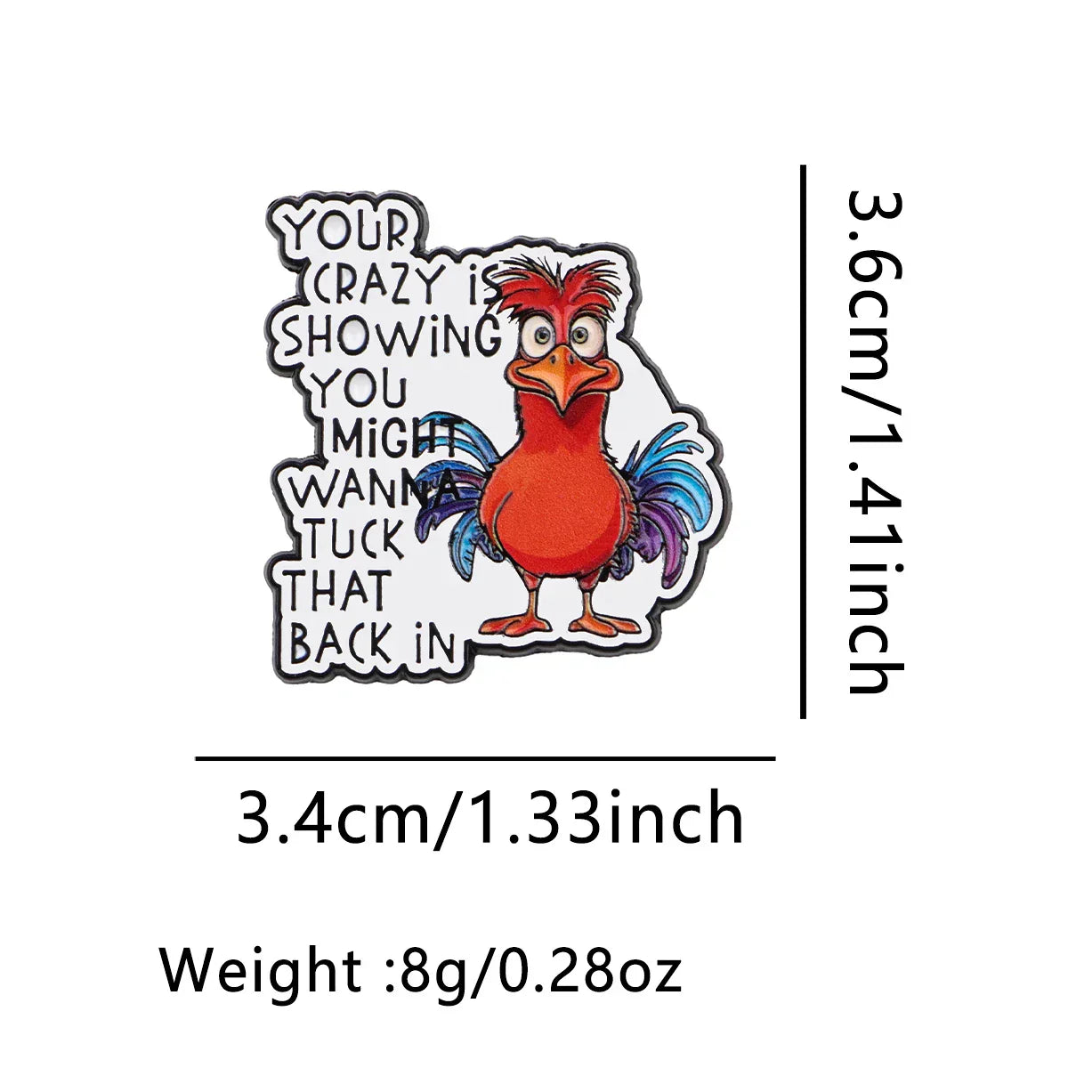 Funny Chicken Enamel Pin Quotes Brooch Pines Lapel Pins Badge on Backpack Clothing Accessories Fashion Jewelry Friends
