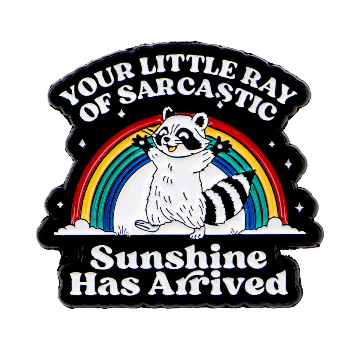 Cute Raccoon & Rainbow Enamel Pin Sarcastic Quotes Brooches Lapel Pins Badge on Backpack Clothing Accessories Funny